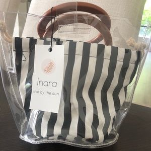 Black and white striped summer bag